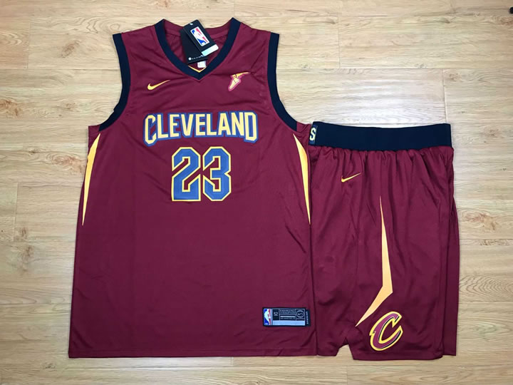 Nike Cleveland Cavaliers #23 Lebron James Red Swingman Stitched NBA Jersey(With Shorts)